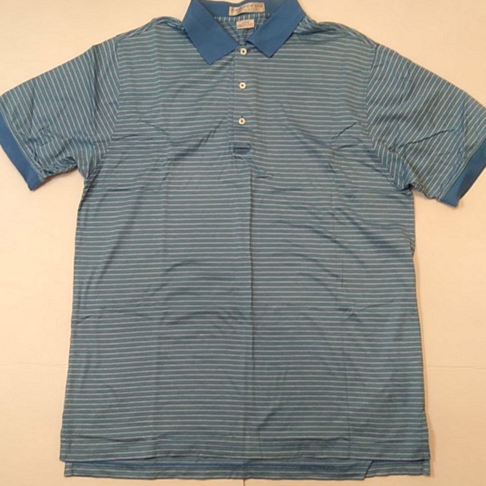 Martin Men's Short Sleeve Polo Blue Green Size Large